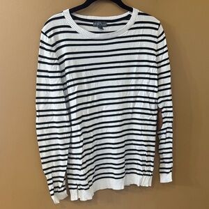 Market & Spruce Black and White Striped Top